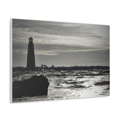 Canvas Gallery Wraps (White Wrap)-Winter Light House