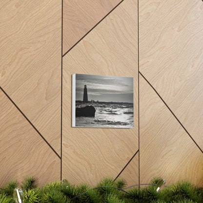 Canvas Gallery Wraps (White Wrap)-Winter Light House