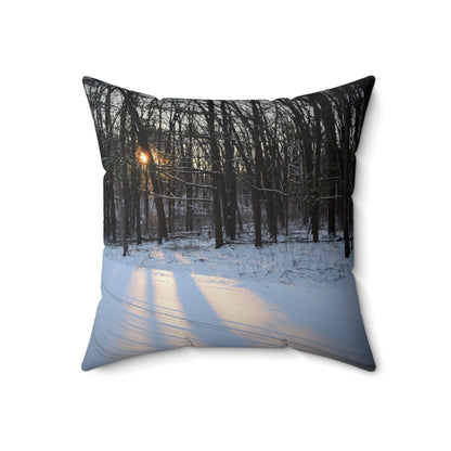 Spun Polyester Square Pillow Winter Sun Beams