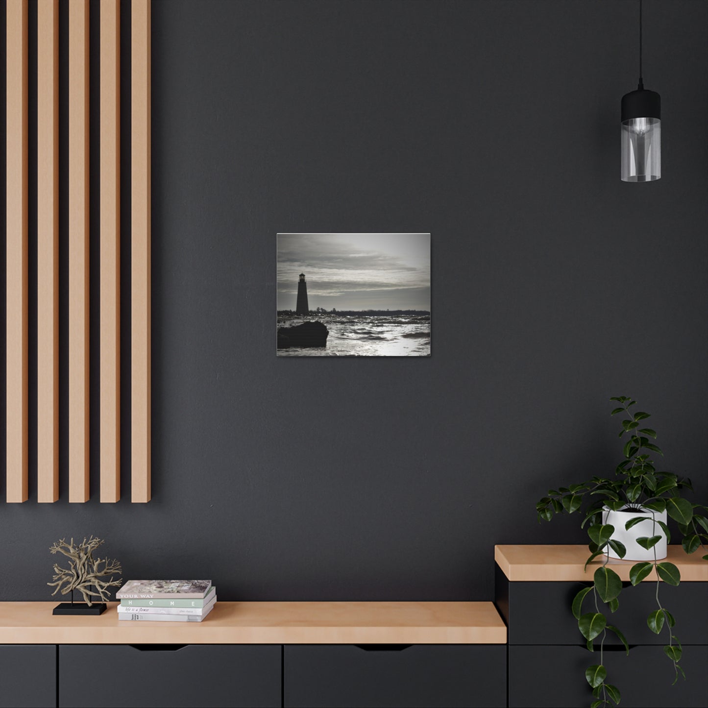 Canvas Gallery Wraps (White Wrap)-Winter Light House