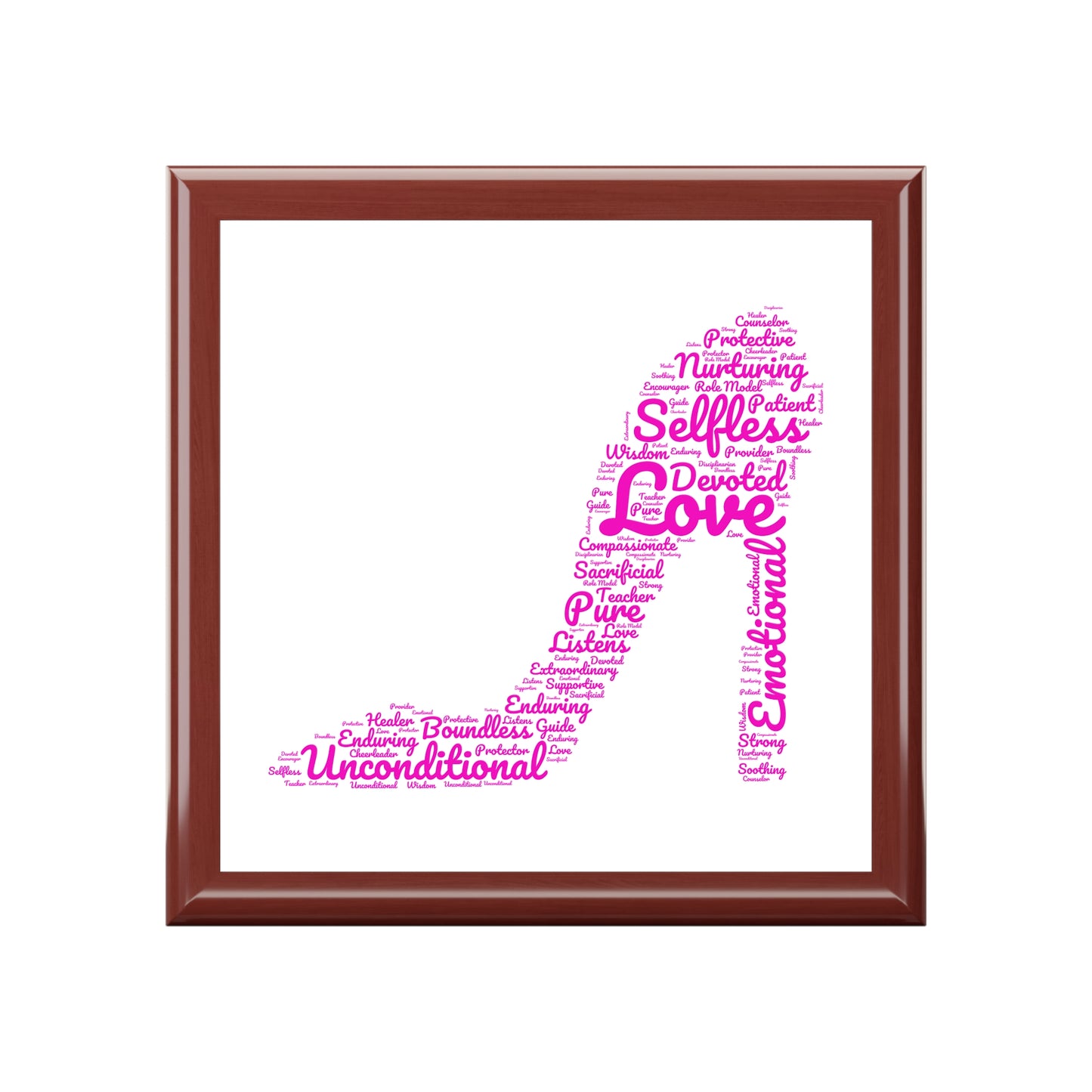 Empowerment High Heel Jewelry Box – White Ceramic Hot Pink with Inspiring Affirmations