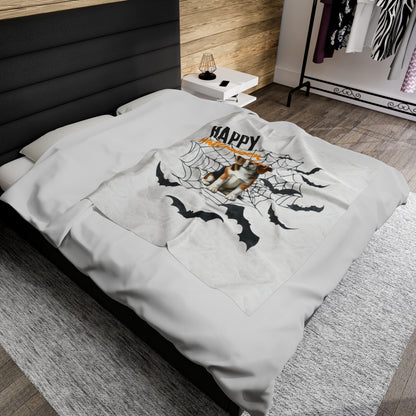 Velveteen Plush Blanket - Beagle Halloween