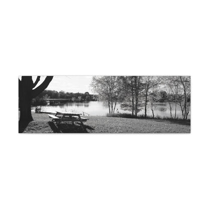 Canvas Gallery Wraps - Picinic by the river. Black and White