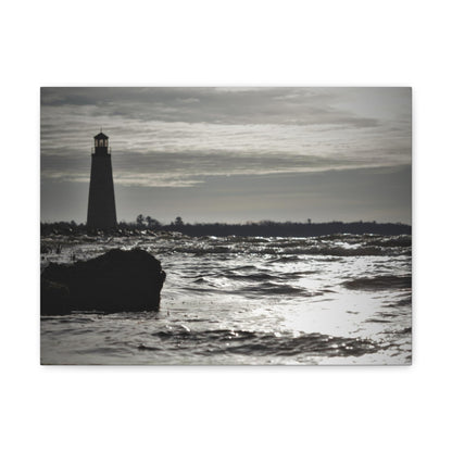 Canvas Gallery Wraps (White Wrap)-Winter Light House