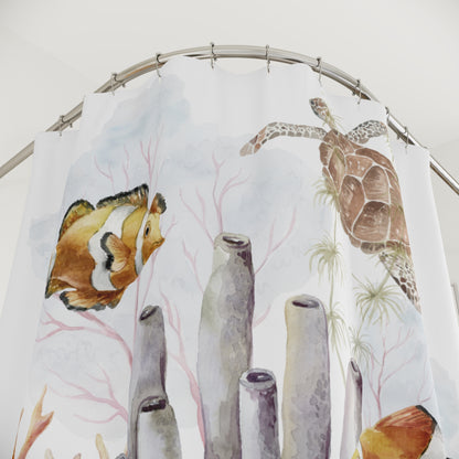 Shower Curtain - Turtle and Cloud Fish
