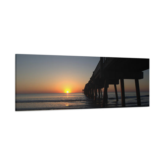 Morning hour at the pier 60" X 20" Matte Canvas, Stretched, 1.25"