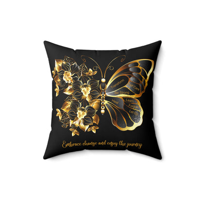 Spun Polyester Square Pillow Transform Black