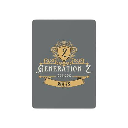 Grey Poker Cards Gen Z