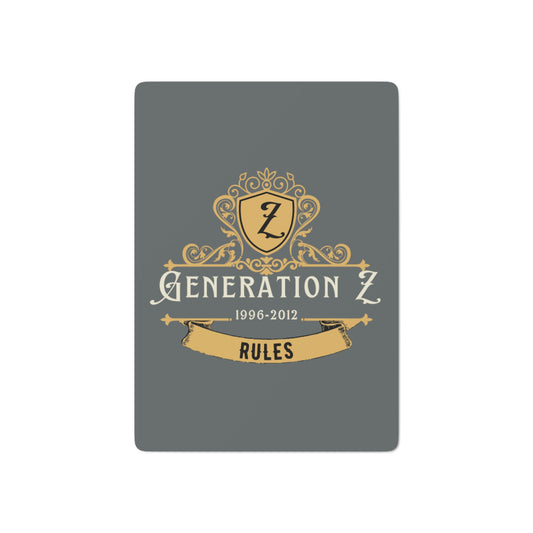 Grey Poker Cards Gen Z