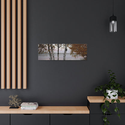 Canvas Gallery Wraps (White Wrap) - River view with morning fog