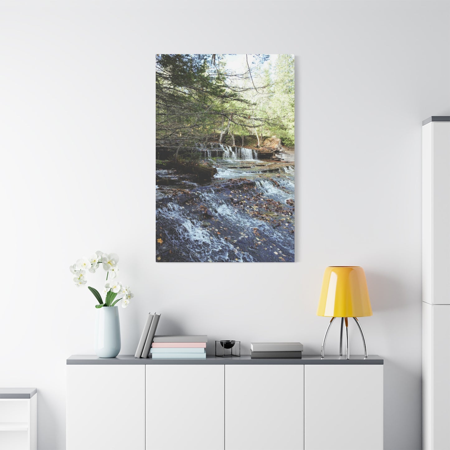 Agate waterfall left Matte Canvas, Stretched, 1.25" 48" x 16", 48" x 24", 32", 36" Vertical
