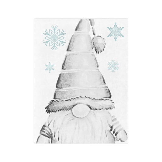 Velveteen Minky Blanket - Gnome for the Holidays