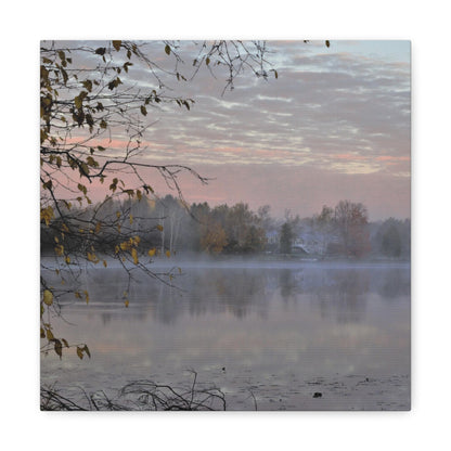 Canvas Gallery Wraps (White Wrap) (Squares) Foggy morning on the river