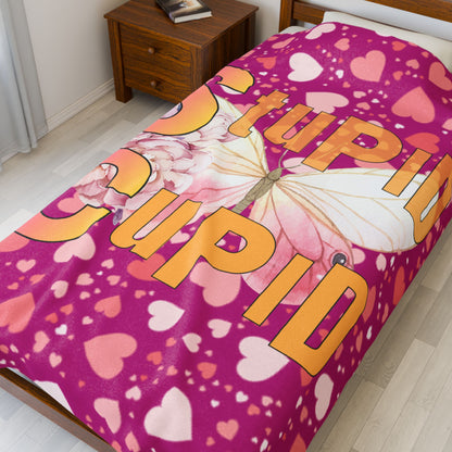 Velveteen Plush Blanket - Stupid Cupid  Butterfly