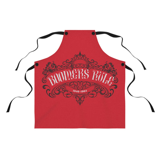 Dark Red Apron - Boomers Rule Full Apron