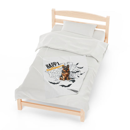 Velveteen Plush Blanket - German Shepard Halloween