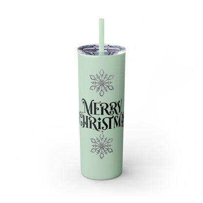 Skinny Tumbler with Straw, 20oz Mery Christmas