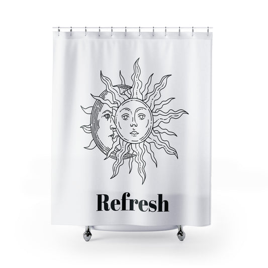 Shower Curtain - Sun Moon White Refresh