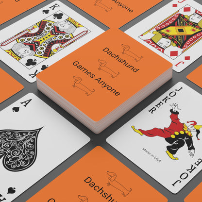 Poker Cards Dachshund Orange