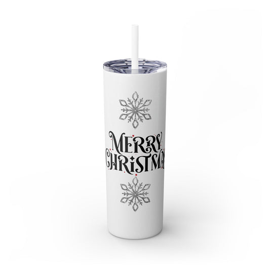 Skinny Tumbler with Straw, 20oz Mery Christmas