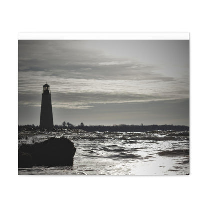 Canvas Gallery Wraps (White Wrap)-Winter Light House