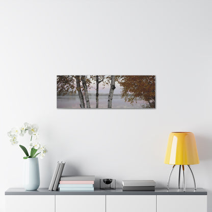 Canvas Gallery Wraps (White Wrap) - River view with morning fog