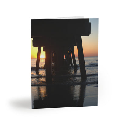 Greeting cards (8, 16, and 24 pcs) Sunrise from under the pier