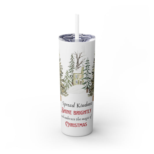 Skinny Tumbler with Straw, 20oz - Spread Kindness, Shine Brightly