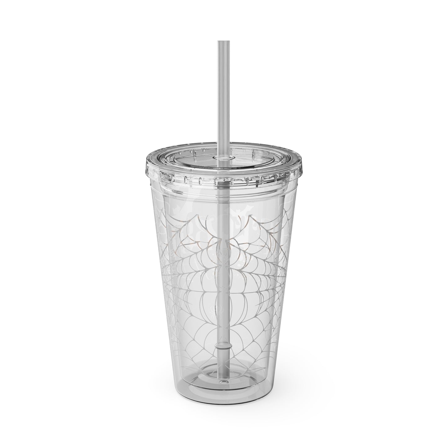 Clear Tumbler with color-matching lid and straw, 16oz  - October 31st