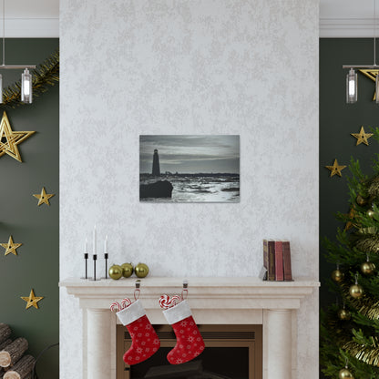 Canvas Gallery Wraps (White Wrap)-Winter Light House