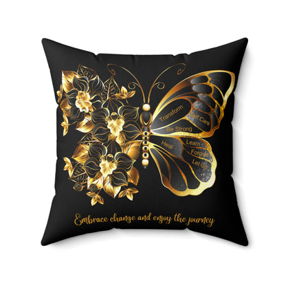 Spun Polyester Square Pillow Transform Black