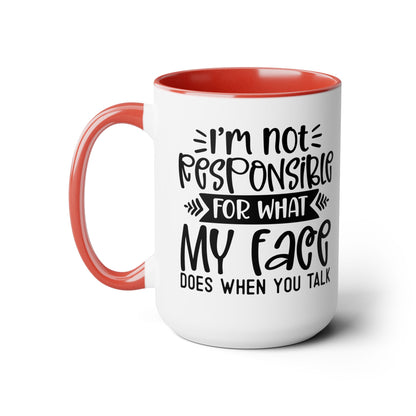 Two-Tone Coffee Mugs, 15oz - my face