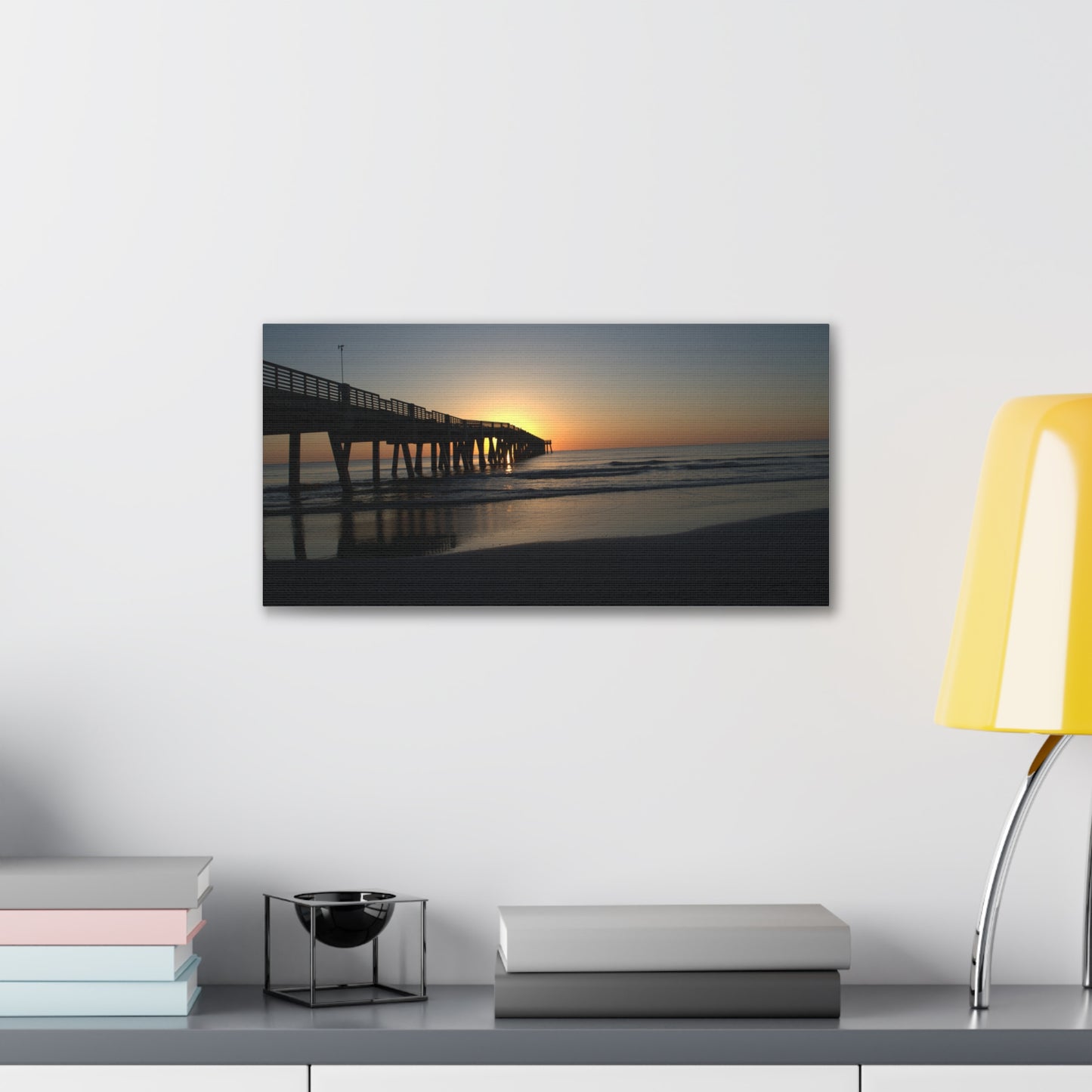 Canvas Gallery Wraps (White Wrap) (Long) - Sunrise at the pier