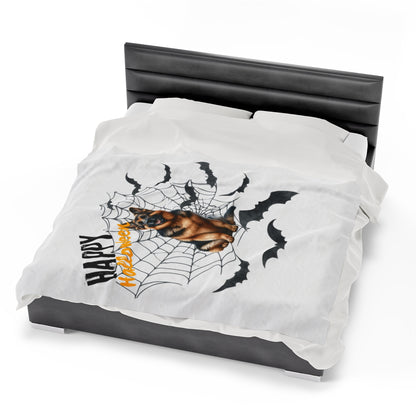 Velveteen Plush Blanket - German Shepard Halloween