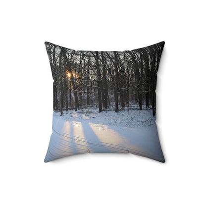 Spun Polyester Square Pillow Winter Sun Beams