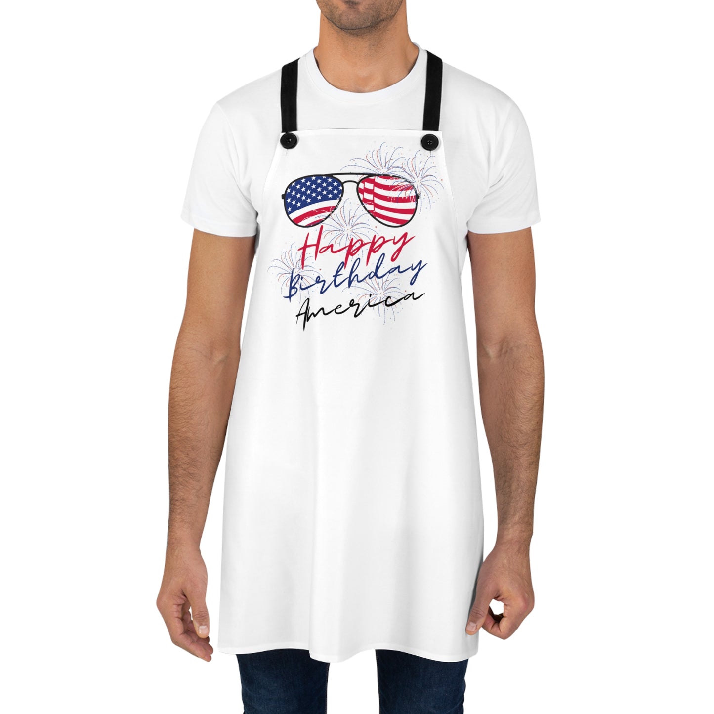 White Apron - Happy Birthday America