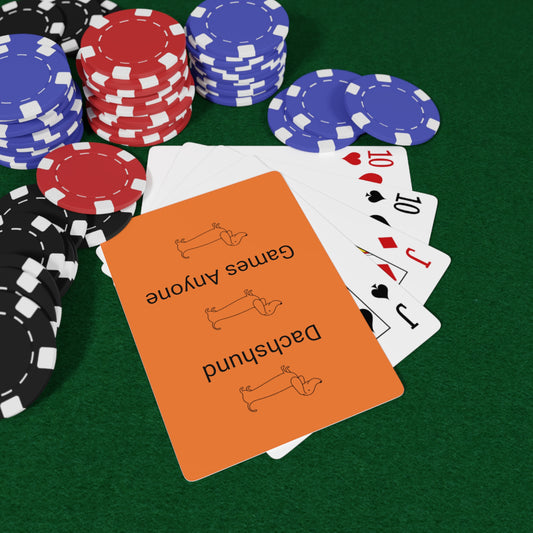 Poker Cards Dachshund Orange