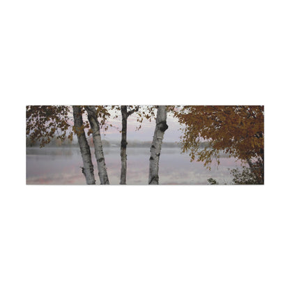 Canvas Gallery Wraps (White Wrap) - River view with morning fog