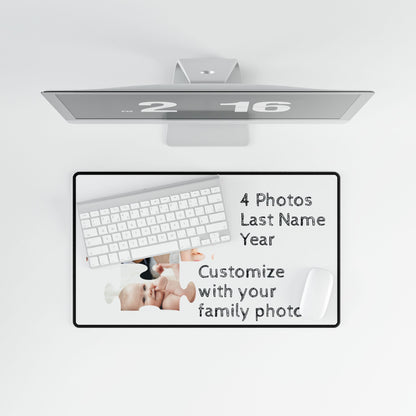 Desk Mat - Personalize with 4 photos, last name, and year