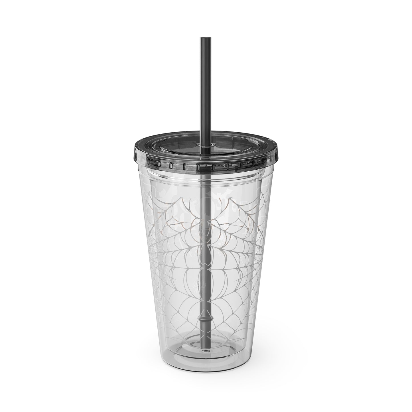 Clear Tumbler with color-matching lid and straw, 16oz  - October 31st