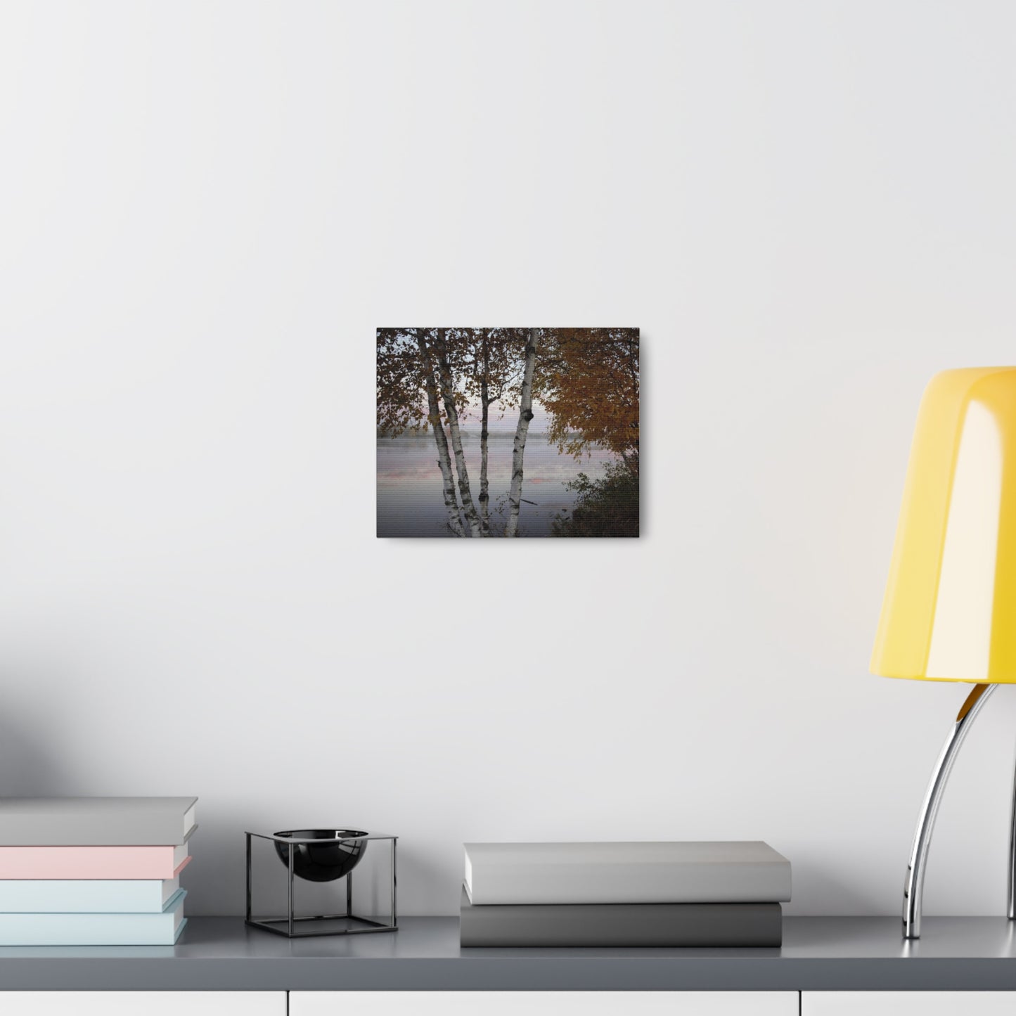 Canvas Gallery Wraps (White Wrap) - River view with morning fog