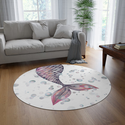 Round Rug - Mermaid Tail - Nordic and Sangri Bubbles