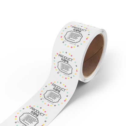 Round Sticker Label Rolls - CYB Same Round Sticker 1 x 1, 2 x 2  50,100,250