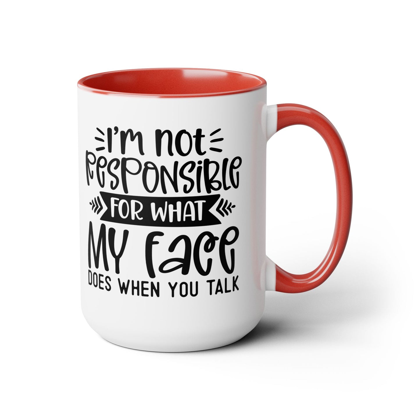 Two-Tone Coffee Mugs, 15oz - my face