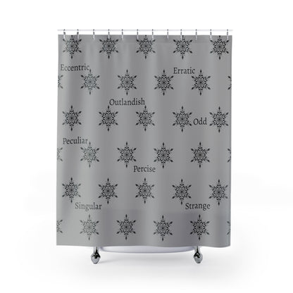 Shower Curtain - Grey - Snow Flakes