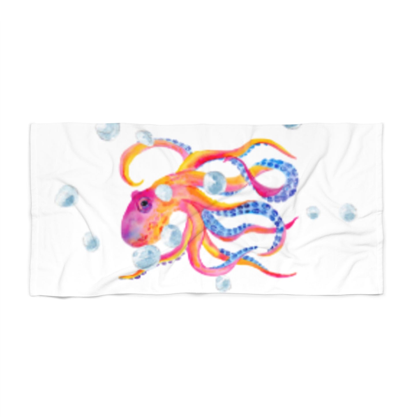 Luxurious Beach Towel - Octopus and Bubbles