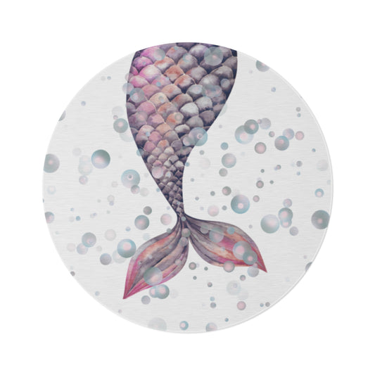 Round Rug - Mermaid Tail - Nordic and Sangri Bubbles