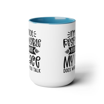 Two-Tone Coffee Mugs, 15oz - my face