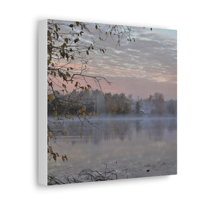 Canvas Gallery Wraps (White Wrap) (Squares) Foggy morning on the river