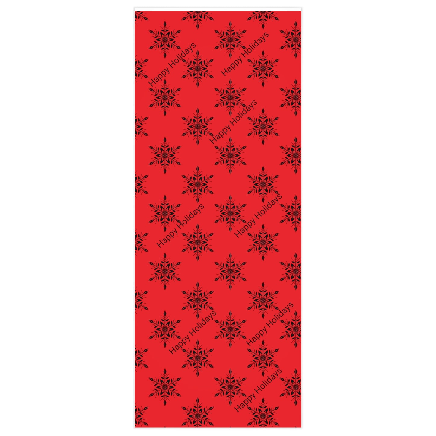 Wrapping Paper - Red Snowflakes Happy Holidays